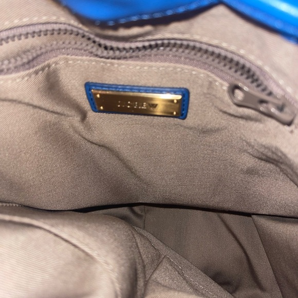 guc j crew Blue Leather drawstring Shoulder Bag - Picture 5 of 8